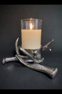 8"W, 4"H TANGLED ANTLER CANDLE HOLDER [201676]